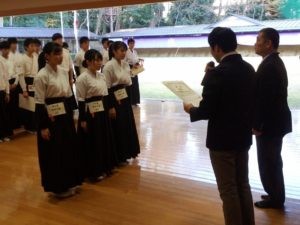 高校弓道部　全国私学高等学校弓道大会　女子団体 チーム戦第2位、トーナメント戦 第3位