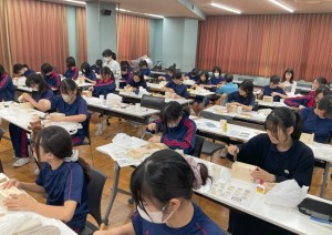 中1技術・家庭科 間伐材を用いての木工体験