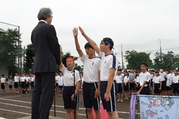 【中学校】体育祭　紫組（特進クラス）優勝