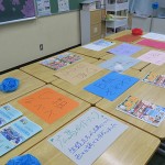 中学2年生の学年展示は国内研修（広島）のために制作したガイドブック
