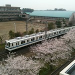 校内を走る東武越生線