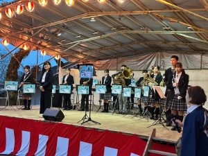 吹奏楽部　滝の入秋祭り　住吉神社例大祭に出演しました