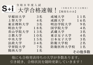 令和8年度大学入試　合格速報！