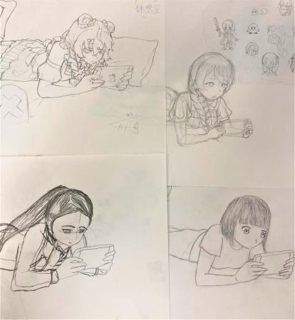 お題イラスト 寝そべってゲームする姿勢 成女学園中学校 成女高等学校 学校公式ブログ エデュログ