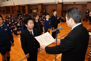 表彰朝会＜「漢検」ほか＞