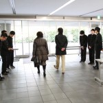 生徒会役員全員でお見送り。「ありがとうございました。勉強頑張って下さい！」