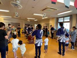 【部活動】世田谷区深沢いずみ保育園さんのお祭りで演奏をさせていただきました【太鼓部】