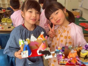 お雛様を作ったよ！伝統文化を通じて日本の美を体験する…1年生図工
