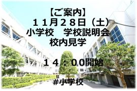 【小学校】学校説明会（11月28日）のご案内