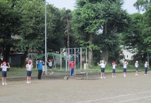 東星学園 校長 大矢正則 カトリック　ミッション　男女　校庭朝礼(2)