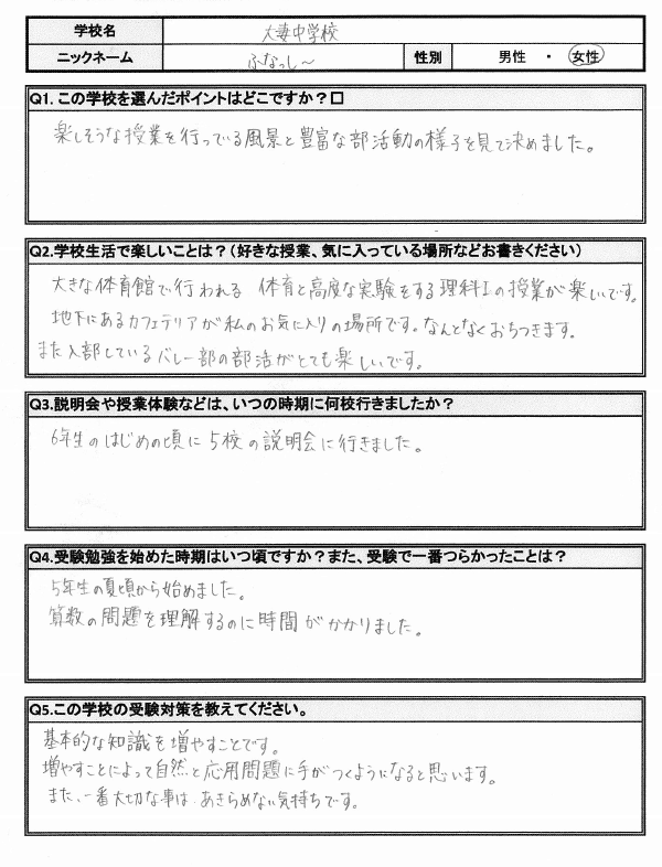 大妻中学校・高等学校ふなっし～さん